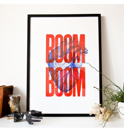 Sérigraphie Boom Boom Rouge 50x70 cm