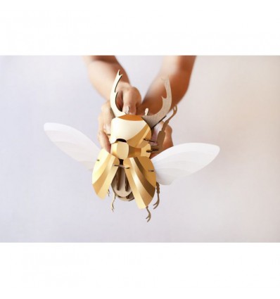 Kit de pliage papier Stag beetle doré - Trophée assembli