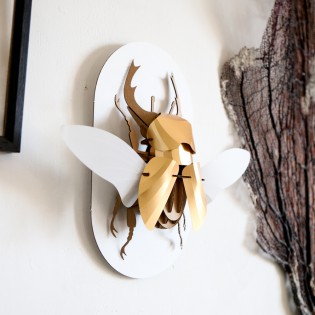Kit de pliage papier Stag beetle doré - Trophée assembli 2