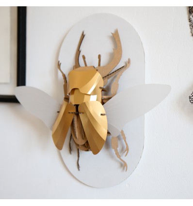 Kit de pliage papier Stag beetle doré - Trophée assembli