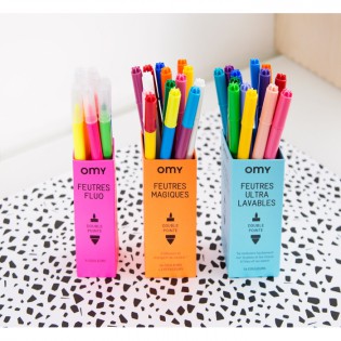 9 feutres fluos - Omy 2