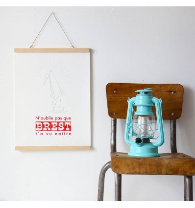 Sérigraphie "N'oublie pas que Brest t'a vu naître" - Sérigraphie Le Marquis de Moon