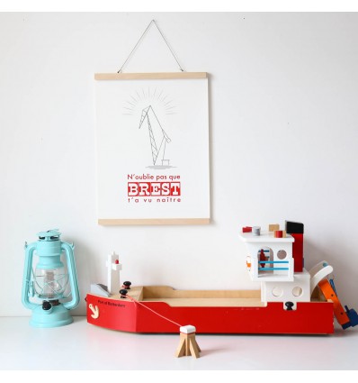 Sérigraphie "N'oublie pas que Brest t'a vu naître" - Sérigraphie Le Marquis de Moon