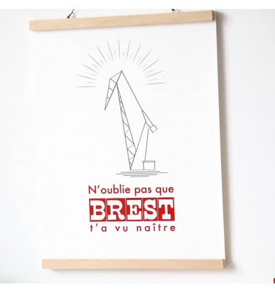 Sérigraphie "N'oublie pas que Brest t'a vu naître" - Sérigraphie Le Marquis de Moon