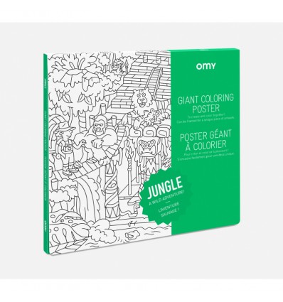 Grand Poster Jungle à colorier Omy
