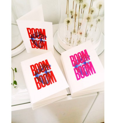 Carte Letterpress BOOM BOOM - Rouge