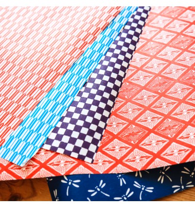 Set de 5 feuilles assorties de papier japonais
