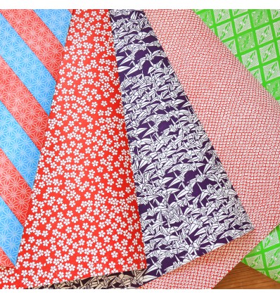 Set de 5 feuilles assorties de papier japonais