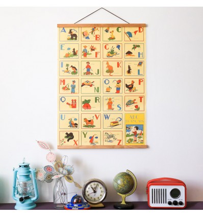 Porte affiche aimanté bois naturel 50 cm