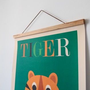 Porte affiche aimanté bois naturel 50 cm