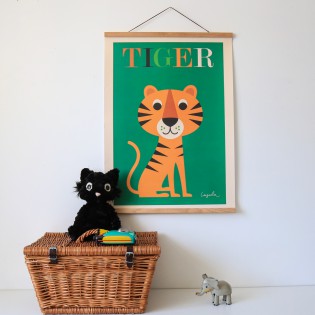 Porte affiche aimanté bois naturel 50 cm 2