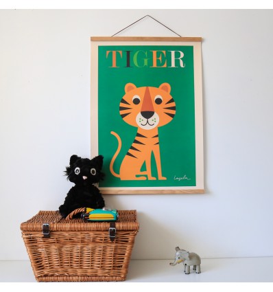 Porte affiche aimanté bois naturel 50 cm