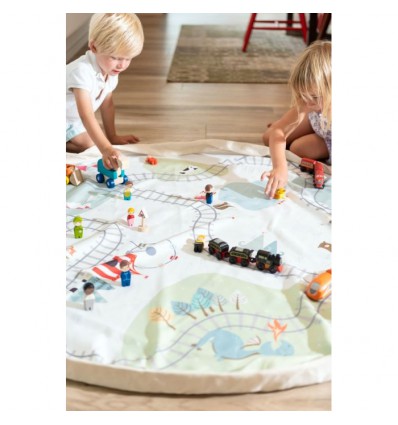 Grand Sac de rangement recto verso Circuit train/ours - Play and Go