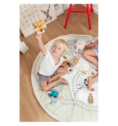 Grand Sac de rangement recto verso Circuit train/ours - Play and Go