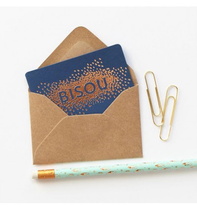 Mini carte Bisou Saphir - Editions du Paon