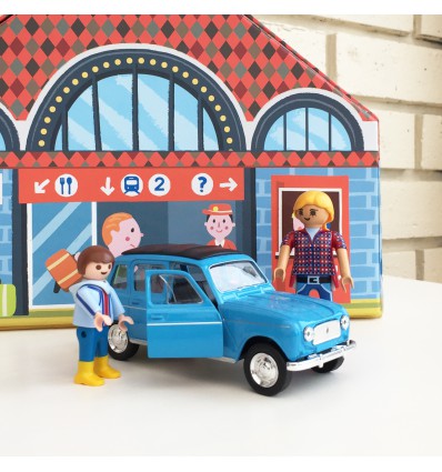 Voiture Renault 4L bleue