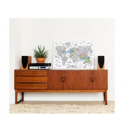 Grand poster Atlas à colorier Omy