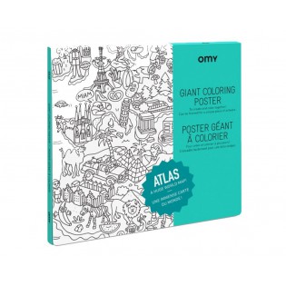 Grand poster Atlas à colorier Omy