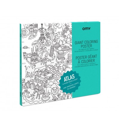 Grand poster Atlas à colorier Omy