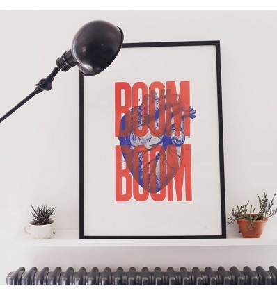 Sérigraphie Boom Boom Rouge 50x70 cm