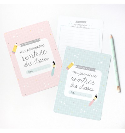 Grande carte 1ère rentrée turquoise