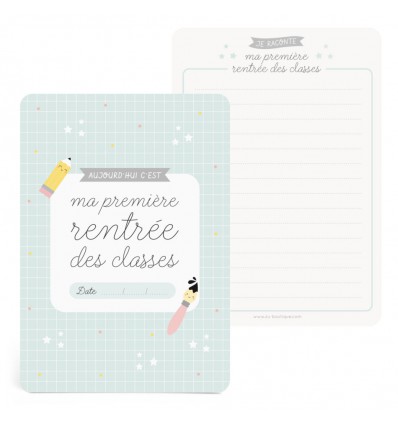 Grande carte 1ère rentrée turquoise