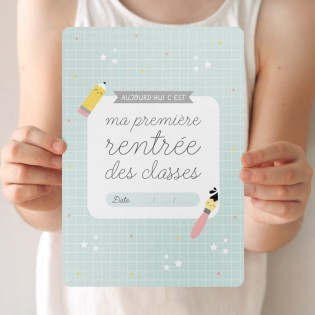 Grande carte 1ère rentrée turquoise