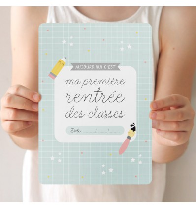 Grande carte 1ère rentrée turquoise