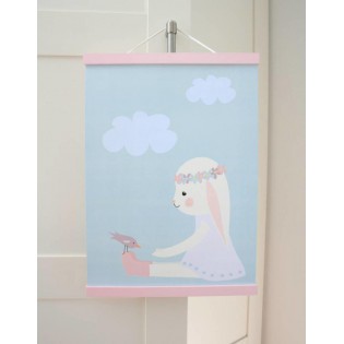 Porte affiche bois rose 30 cm 2