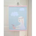 Porte affiche bois rose 30 cm