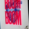 Sérigraphie Boom Boom Rose Fluo A3