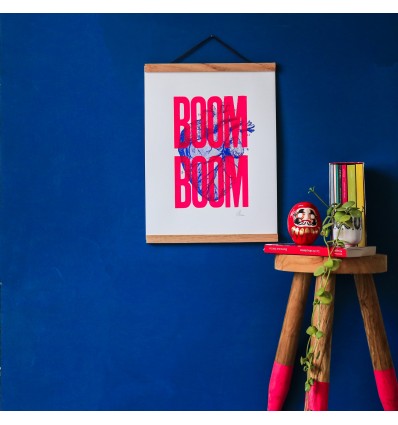 Sérigraphie Boom Boom Rose Fluo A3