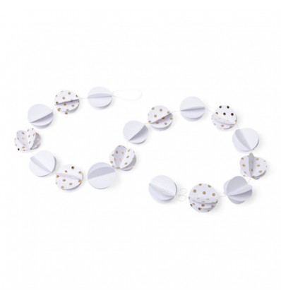 Guirlande cercles 3D pois dorés - Artyfete