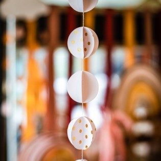 Guirlande cercles 3D pois dorés - Artyfete