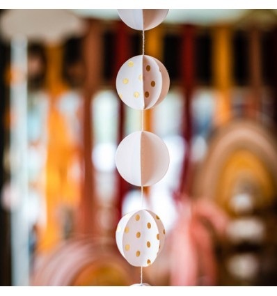 Guirlande cercles 3D pois dorés - Artyfete