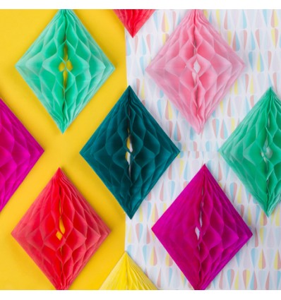 Décoration papier Lanterne alvéolée Florero moutarde