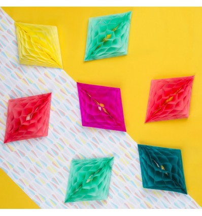 Décoration papier Lanterne alvéolée Florero moutarde