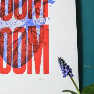 Sérigraphie Boom Boom Rouge A3 2