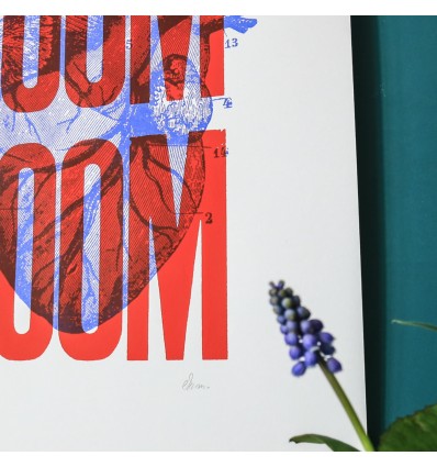Sérigraphie Boom Boom Rouge A3