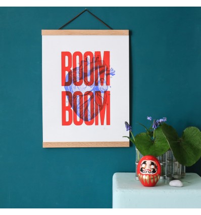 Sérigraphie Boom Boom Rouge A3
