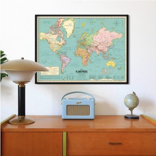 Carte du monde 2020 style vintage - Pappus Editions