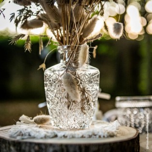 Vase rétro en verre - Gravure Ancienne Carré