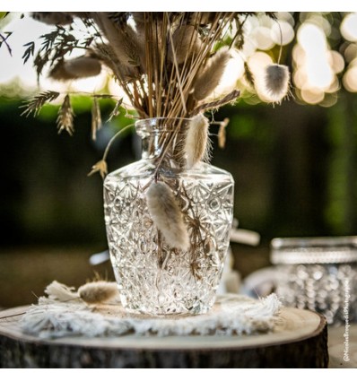 Vase rétro en verre - Gravure Ancienne Carré