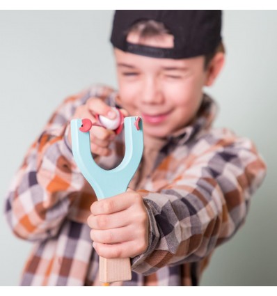 Lance-pierre turquoise en bois - Me & Mine