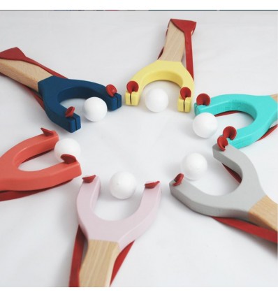 Lance-pierre turquoise en bois - Me & Mine