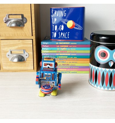 Robot tambour bleu vintage