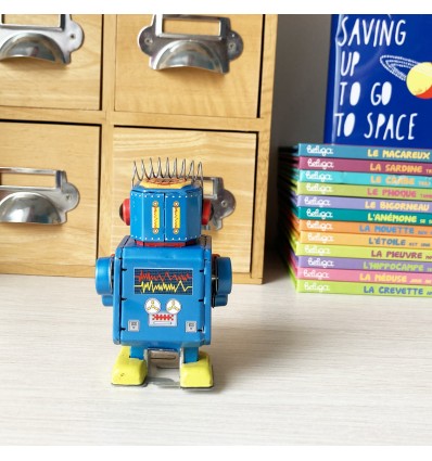 Robot tambour bleu vintage