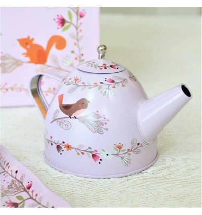 Dînette en métal amis de la forêt rose