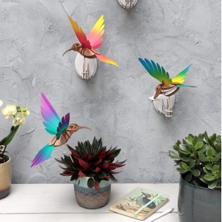 Oiseau DIY Colibri Rouge & Jaune - Assembli 2