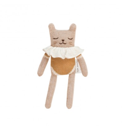Doudou Chat maillot moutarde - Main Sauvage